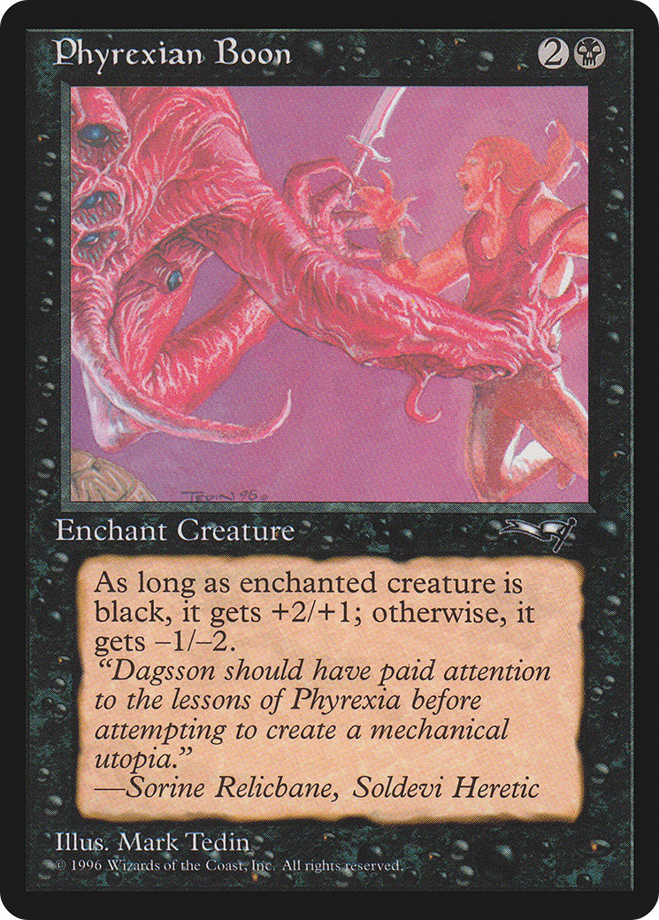 Image of Phyrexian Boon (Man Held Aloft) (ALL-023) - Alliances
