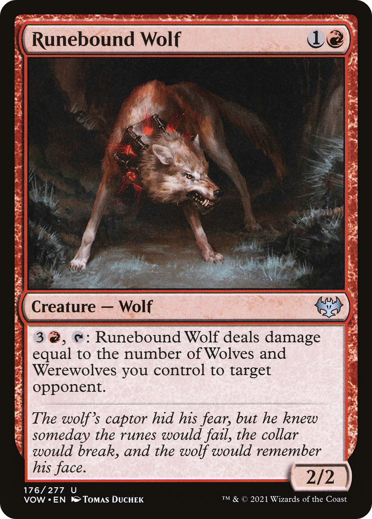 Image of Runebound Wolf (VOW-176) - Innistrad: Crimson Vow Foil