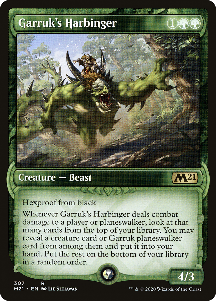 Image of Garruk's Harbinger (Showcase) (M21-307) - Core Set 2021: (Showcase) Foil