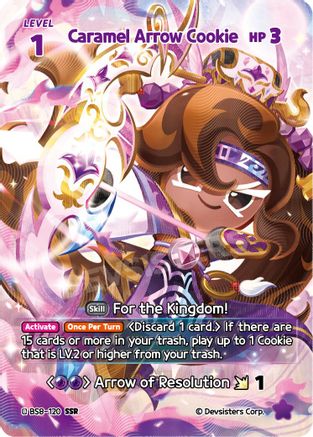 Image of Caramel Arrow Cookie (SSR) (BS8-120) - A Game of Truth and Deceit Foil