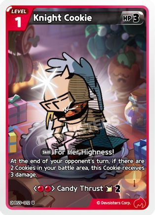 Image of Knight Cookie (Ver. 2) (BS9-012) - A Game of Truth and Deceit