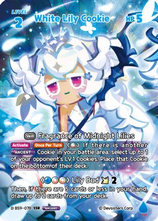 Image of White Lily Cookie (SSR) (BS9-078) - A Game of Truth and Deceit Foil