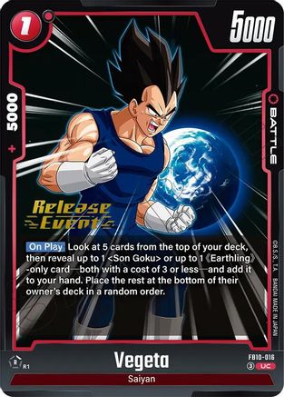 Image of Vegeta - FB10-016 (FB10-016) - Cross Force Release Event Cards
