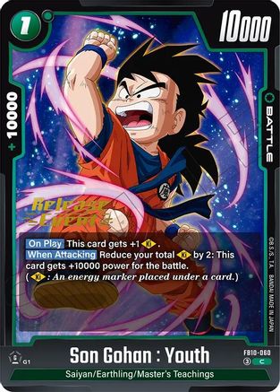 Image of Son Gohan : Youth - FB10-060 (FB10-060) - Cross Force Release Event Cards