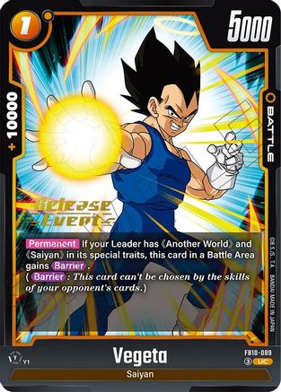 Image of Vegeta - FB10-089 (FB10-089) - Cross Force Release Event Cards