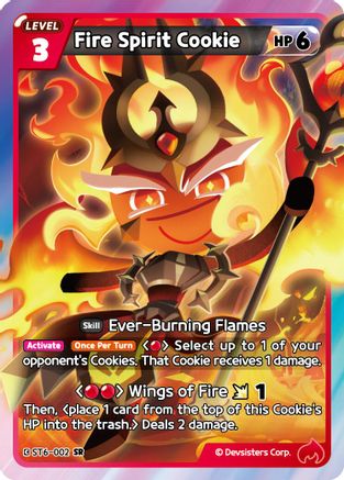Image of Fire Spirit Cookie (ST6-002) - Starter Deck Assortment 2 Legendary Cookie Foil