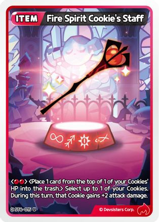Image of Fire Spirit Cookie's Staff (ST6-015) - Starter Deck Assortment 2 Legendary Cookie