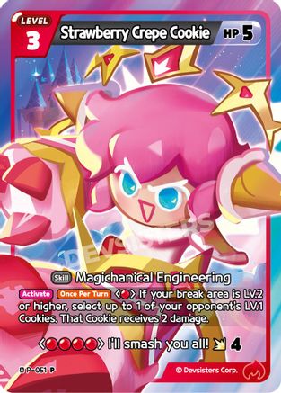 Image of Strawberry Crepe Cookie (051) (P-051) - Promotion Cards Foil