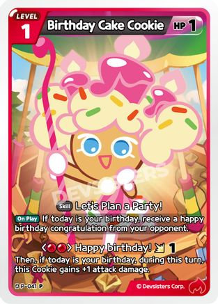 Image of Birthday Cake Cookie (P-041) - Promotion Cards