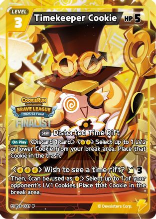 Image of Timekeeper Cookie (Finalist) (BS1-037) - Promotion Cards Foil