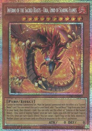 Image of Inferno of the Sacred Beasts - Uria, Lord of Searing Flames (Starlight Rare) (CORI-EN005) - Chaos Origins 1st Edition