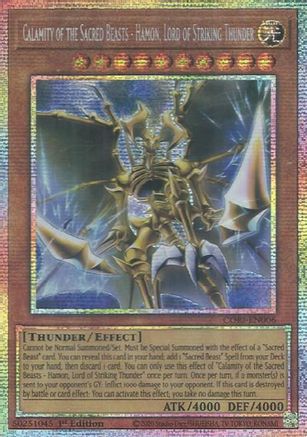 Image of Calamity of the Sacred Beasts - Hamon, Lord of Striking Thunder (Starlight Rare) (CORI-EN006) - Chaos Origins 1st Edition