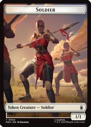 Image of Soldier // Clue Double-Sided Token (MSH-004/017) - Marvel Super Heroes Foil