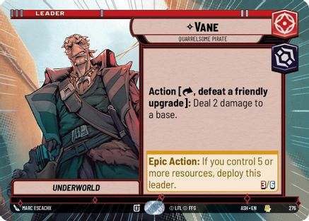 Image of Vane - Quarrelsome Pirate (Hyperspace) (276) - Ashes of the Empire