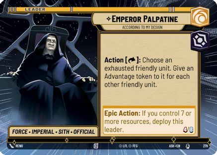 Image of Emperor Palpatine - According to My Design (Hyperspace) (279) - Ashes of the Empire