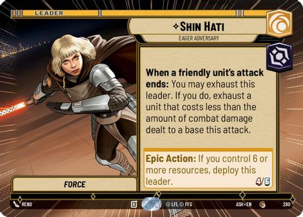 Image of Shin Hati - Eager Adversary (Hyperspace) (280) - Ashes of the Empire