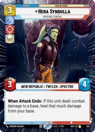 Image of Hera Syndulla - Renegade General (Hyperspace) (295) - Ashes of the Empire