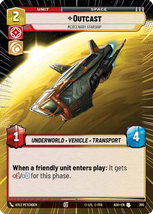 Image of Outcast - Mercenary Starship (Hyperspace) (305) - Ashes of the Empire