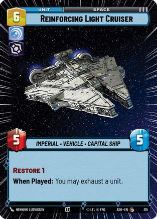 Image of Reinforcing Light Cruiser (Hyperspace) (315) - Ashes of the Empire