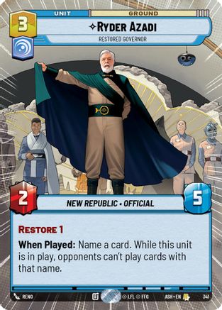 Image of Ryder Azadi - Restored Governor (Hyperspace) (341) - Ashes of the Empire