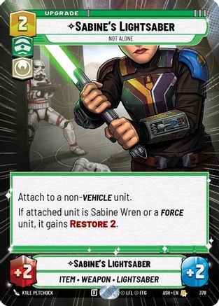 Image of Sabine's Lightsaber - Not Alone (Hyperspace) (378) - Ashes of the Empire