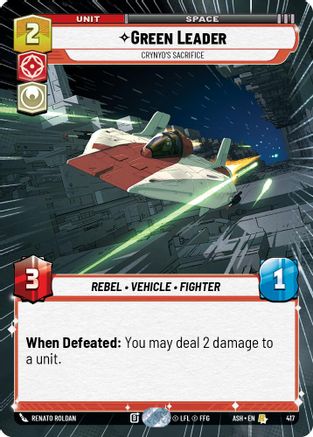 Image of Green Leader - Crynyd's Sacrifice (Hyperspace) (417) - Ashes of the Empire