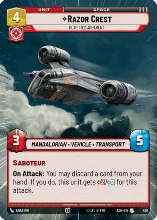 Image of Razor Crest - Outfitted Armament (Hyperspace) (436) - Ashes of the Empire