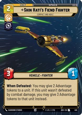 Image of Shin Hati's Fiend Fighter - Compact and Agile (Hyperspace) (455) - Ashes of the Empire