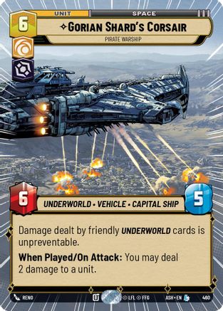 Image of Gorian Shard's Corsair - Pirate Warship (Hyperspace) (460) - Ashes of the Empire