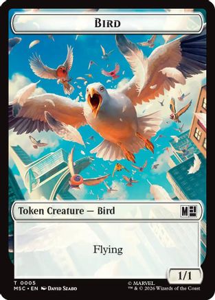 Image of Bird // Rhino Double-Sided Token (MSC-5 // 13) - Commander: Marvel Super Heroes Foil