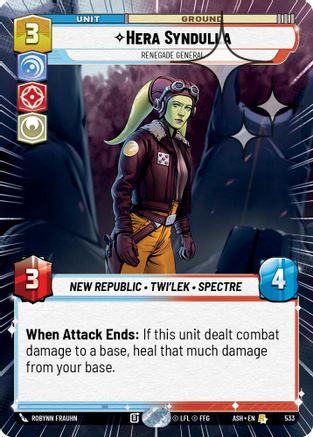Image of Hera Syndulla - Renegade General (Hyperspace Foil) (533) - Ashes of the Empire Foil
