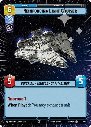 Image of Reinforcing Light Cruiser (Hyperspace Foil) (553) - Ashes of the Empire Foil