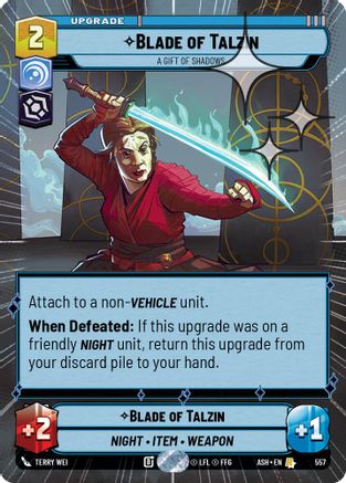 Image of Blade of Talzin - A Gift of Shadows (Hyperspace Foil) (557) - Ashes of the Empire Foil
