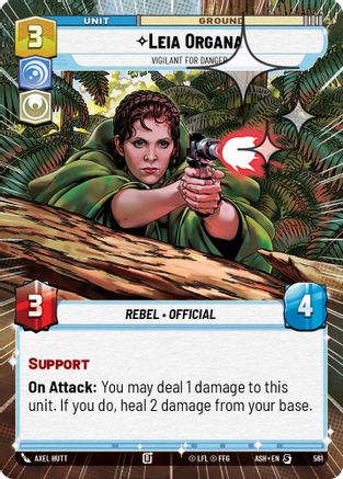 Image of Leia Organa - Vigilant for Danger (Hyperspace Foil) (561) - Ashes of the Empire Foil