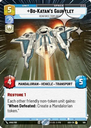 Image of Bo-Katan's Gauntlet - Reinforce from Above (Hyperspace Foil) (565) - Ashes of the Empire Foil