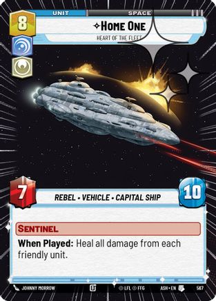 Image of Home One - Heart of the Fleet (Hyperspace Foil) (567) - Ashes of the Empire Foil