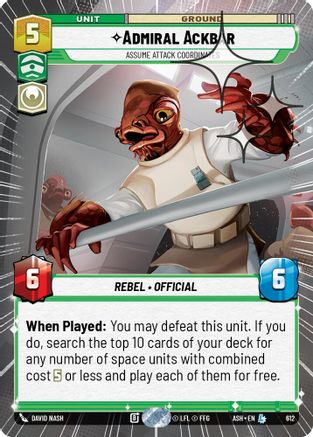 Image of Admiral Ackbar - Assume Attack Coordinates (Hyperspace Foil) (612) - Ashes of the Empire Foil