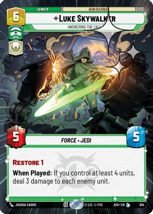 Image of Luke Skywalker - Answering the Call (Hyperspace Foil) (614) - Ashes of the Empire Foil