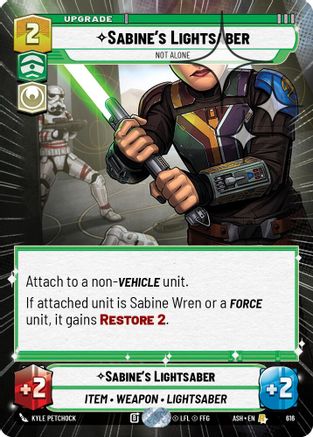Image of Sabine's Lightsaber - Not Alone (Hyperspace Foil) (616) - Ashes of the Empire Foil