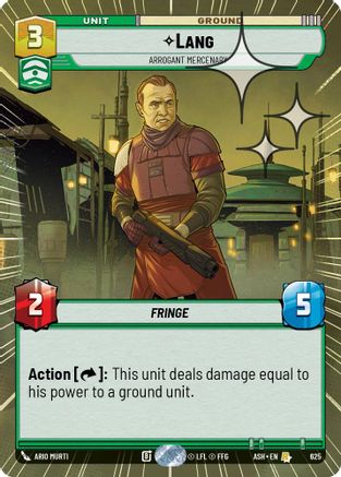 Image of Lang - Arrogant Mercenary (Hyperspace Foil) (625) - Ashes of the Empire Foil