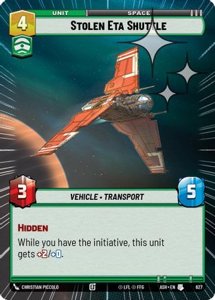 Image of Stolen Eta Shuttle (Hyperspace Foil) (627) - Ashes of the Empire Foil