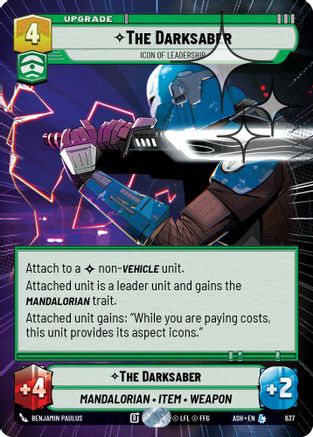 Image of The Darksaber - Icon of Leadership (Hyperspace Foil) (637) - Ashes of the Empire Foil