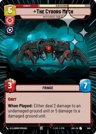Image of The Cyborg Mech - Mysterious Threat (Hyperspace Foil) (649) - Ashes of the Empire Foil