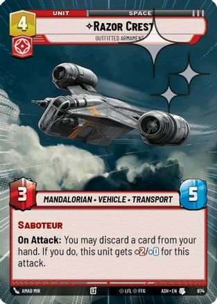 Image of Razor Crest - Outfitted Armament (Hyperspace Foil) (674) - Ashes of the Empire Foil