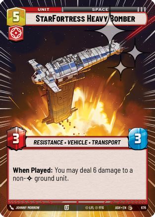 Image of StarFortress Heavy Bomber (Hyperspace Foil) (676) - Ashes of the Empire Foil