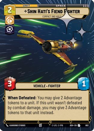 Image of Shin Hati's Fiend Fighter - Compact and Agile (Hyperspace Foil) (693) - Ashes of the Empire Foil