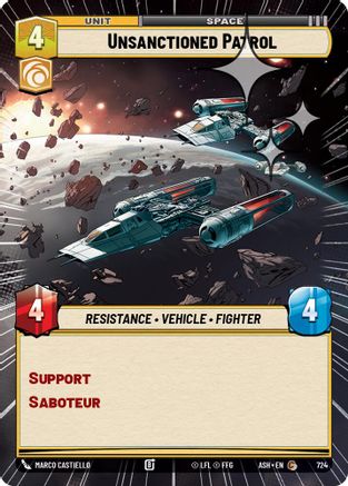 Image of Unsanctioned Patrol (Hyperspace Foil) (724) - Ashes of the Empire Foil