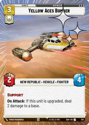 Image of Yellow Aces Bomber (Hyperspace Foil) (755) - Ashes of the Empire Foil
