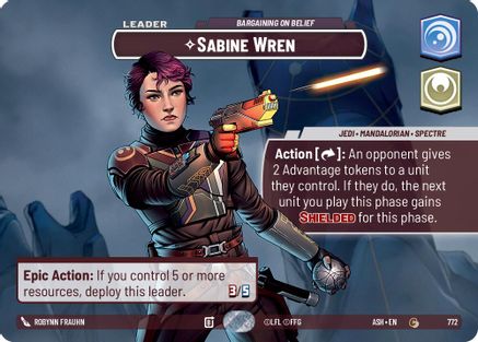 Image of Sabine Wren - Bargaining on Belief (Showcase) (772) - Ashes of the Empire Foil
