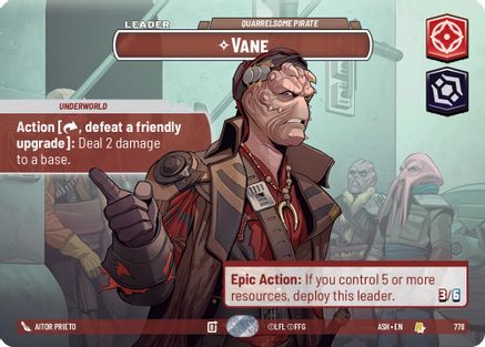 Image of Vane - Quarrelsome Pirate (Showcase) (778) - Ashes of the Empire Foil